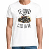 T-shirt Homme Blanc Le quad c'est la vie