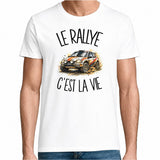 T-shirt Homme Blanc Le rallye c'est la vie