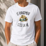 T-shirt Homme Blanc Le rangement c'est la vie