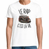 T-shirt Homme Blanc Le rap c'est la vie