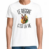 T-shirt Homme Blanc Le reggae c'est la vie