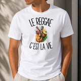 T-shirt Homme Blanc Le reggae c'est la vie