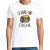 T-shirt Homme Blanc Le road-trip c'est la vie
