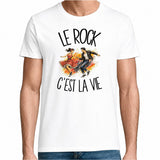 T-shirt Homme Blanc Le rock c'est la vie