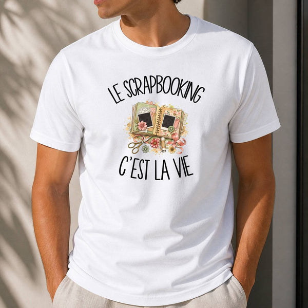 T-shirt Homme Blanc Le scrapbooking c'est la vie