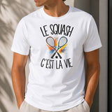 T-shirt Homme Blanc Le squash c'est la vie