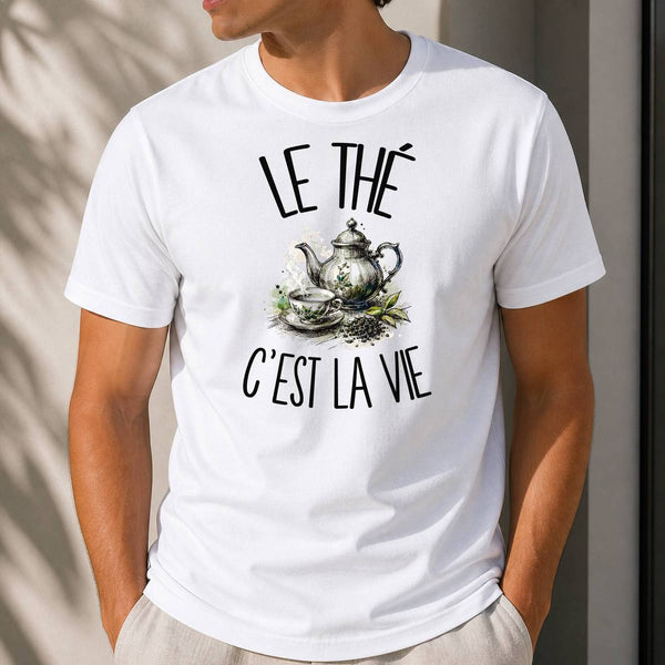 T-shirt Homme Blanc Le thé c'est la vie