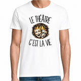 T-shirt Homme Blanc Le théâtre c'est la vie