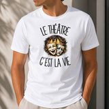 T-shirt Homme Blanc Le théâtre c'est la vie