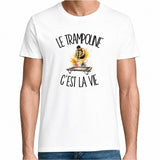 T-shirt Homme Blanc Le trampoline c'est la vie