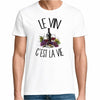 T-shirt Homme Blanc Le vin c'est la vie