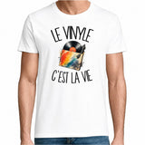 T-shirt Homme Blanc Le vinyle c'est la vie