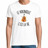 T-shirt Homme Blanc Le violoncelle c'est la vie