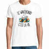 T-shirt Homme Blanc Le wakeboard c'est la vie
