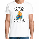 T-shirt Homme Blanc Le yoga c'est la vie