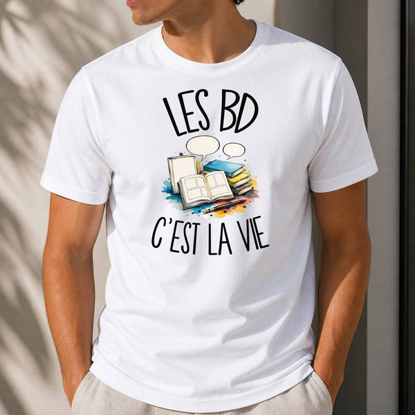 T-shirt Homme Blanc Les BD c'est la vie