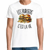 T-shirt Homme Blanc Les burgers c'est la vie