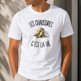 T-shirt Homme Blanc Les chaussures c'est la vie