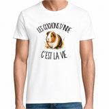 T-shirt Homme Blanc Les cochons d'Inde c'est la vie