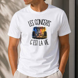 T-shirt Homme Blanc Les concerts c'est la vie