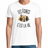 T-shirt Homme Blanc Les échecs c'est la vie