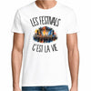 T-shirt Homme Blanc Les festivals c'est la vie