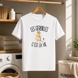 T-shirt Homme Blanc Les gerbilles c'est la vie