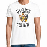 T-shirt Homme Blanc Les glaces c'est la vie