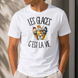 T-shirt Homme Blanc Les glaces c'est la vie