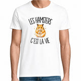 T-shirt Homme Blanc Les hamsters c'est la vie