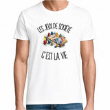 T-shirt Homme Blanc Les jeux de société c'est la vie