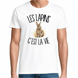T-shirt Homme Blanc Les lapins c'est la vie