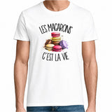 T-shirt Homme Blanc Les macarons c'est la vie