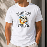T-shirt Homme Blanc Les mots croisés c'est la vie
