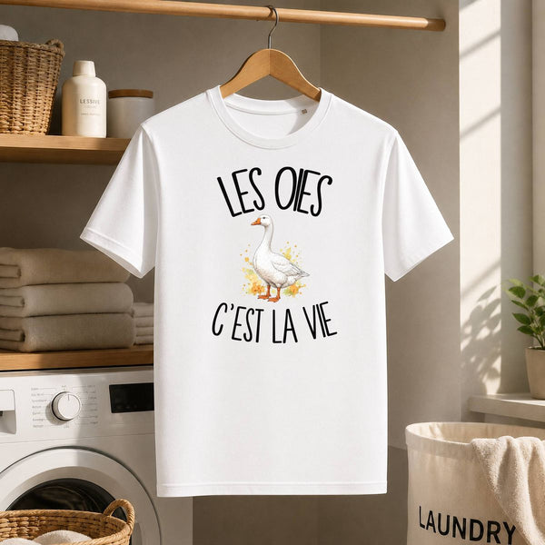 T-shirt Homme Blanc Les oies c'est la vie
