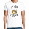 T-shirt Homme Blanc Les pâtes c'est la vie