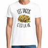 T-shirt Homme Blanc Les tacos c'est la vie