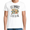 T-shirt Homme Blanc Les timbres c'est la vie
