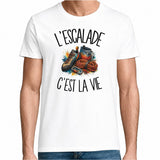 T-shirt Homme Blanc L'escalade c'est la vie