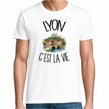 T-shirt Homme Blanc Lyon c'est la vie