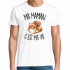 T-shirt Homme Blanc Ma maman c'est ma vie