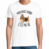 T-shirt Homme Blanc Mon Basset Hound c'est ma vie