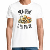 T-shirt Homme Blanc Mon bébé c'est ma vie