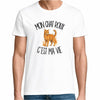 T-shirt Homme Blanc Mon chat roux c'est ma vie