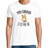 T-shirt Homme Blanc Mon Chihuahua c'est ma vie