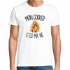 T-shirt Homme Blanc Mon Cocker c'est ma vie
