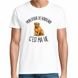 T-shirt Homme Blanc Mon Dogue de Bordeaux c'est ma vie
