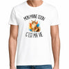 T-shirt Homme Blanc Mon Maine Coon c'est ma vie