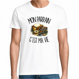 T-shirt Homme Blanc Mon parrain c'est ma vie
