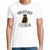 T-shirt Homme Blanc Mon Rottweiler c'est ma vie